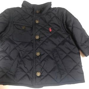 polo ralph lauren sz 9 month quilted blue jacket